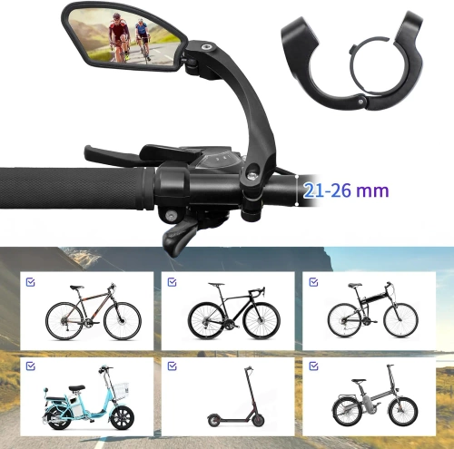 Kit oglinzi universale pentru ghidon | Oglinzi pivotante pentru biciclete | Oglinzi retrovizoare pentru scuter | HSJ-210