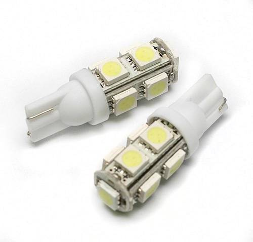 Autó LED izzó W5W T10 9 SMD 5050