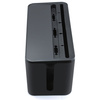 JB2318-Negro | Organizador de cables tipo BOX con soporte para teléfono | Contenedor para regletas y cables