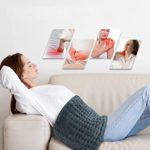 Electric heating pad for back, muscles, joints | 30 x 60 cm | grey | HPD-3060-Grey