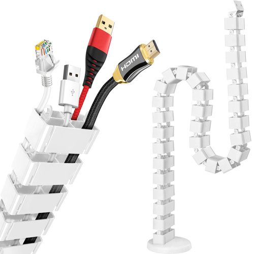 QN-1501 | Housse pour câbles et fils 1,3 m | Canal de câble vertical | Blanc