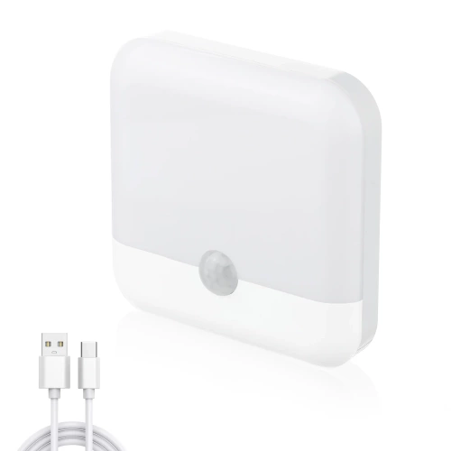 C4765-BLANCO | Lámpara para muebles con sensor de movimiento | Lámpara inalámbrica con sensor crepuscular | Lámpara de noche magnética con batería incorporada.