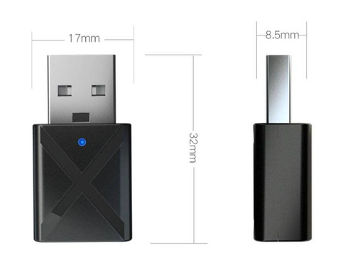 AUX-03 | 2-i-1 Nano-modtager og lydsender | Bluetooth 5.0 2-i-1 senderadapter