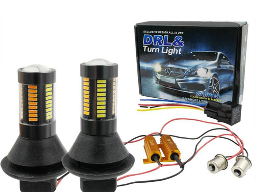 2-v-1 DRL s kontrolkou | 66 žiaroviek SMD 4014 | LED denné svietenie | STROJ