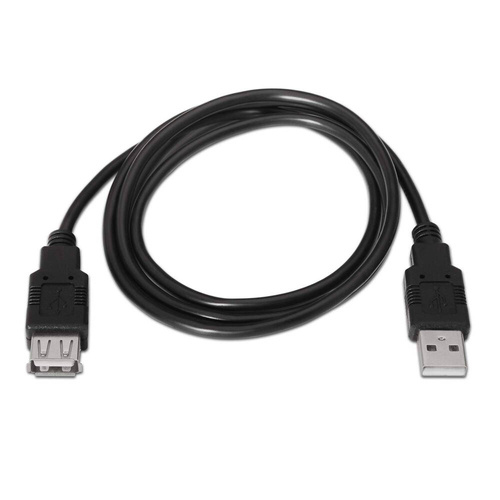 EU2.0-1.5m-Black | USB extension cord | Men's + Female plugs 1.5 meters