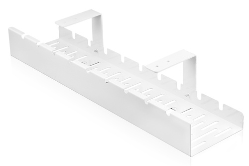 CWT-O1 | Organizér na kabely pod desku stolu 50 cm | Koš, vodítko, rukojeť | Bílý