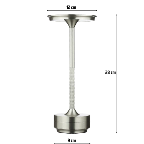 HJA-25-GRAY | Lampă de masă cu trei culori deschise | Lampa de noapte cu baterie incorporata