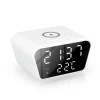 Despertador Inteligente com Carregador Sem Fio Qi 15W | Despertador com Três Alarmes | Relógio com Visor de Temperatura | SZ01-15W-W