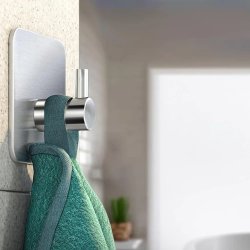 Kleiderhaken selbstklebend | 4 Stück | silber | BXG-4PCS-SILVER