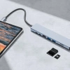 HUB | Splitter USB-C la 2x USB-A + 2x USB-C + carduri SD + TF + HDMI + LAN | adaptor, splitter tip C 8in1