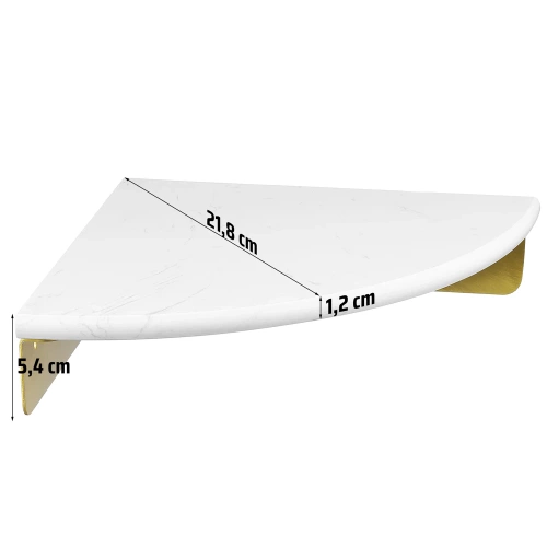 TBD-211-WHITE | Corner bathroom shelf | Marble shelf for cosmetics