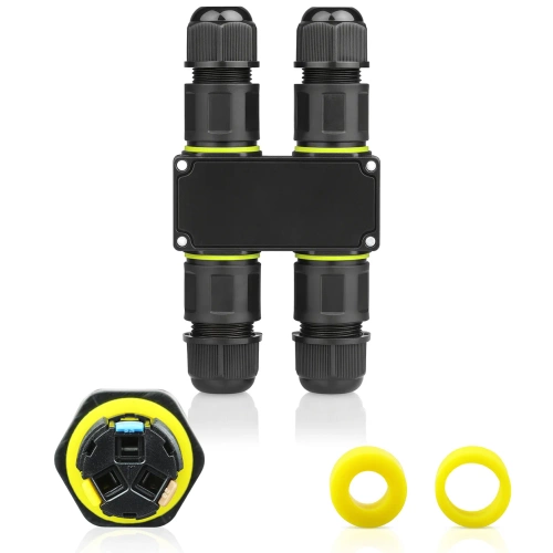 Vandtæt kabelmuffe IP68 | Selvstrammende 3-polet stik 450 V 24 A til kabler 4–11 mm | M684-H
