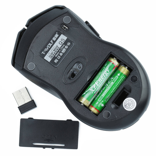 Q5 | Mouse wireless per computer da ufficio | ottico, 800-1800 DPI, 6 pulsanti