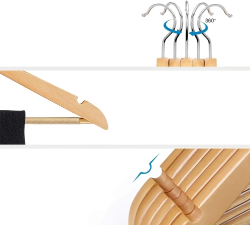 HLD-Z10 | Set of clothes hangers | Wooden wardrobe hangers