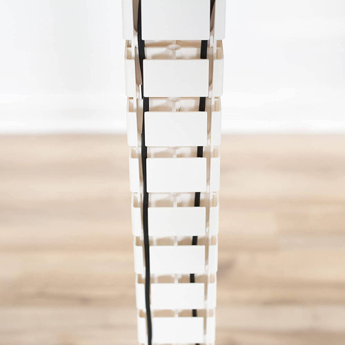 QN-1501 | Funda para cables y alambres 1,3 m | Canal de cables verticales | Blanco