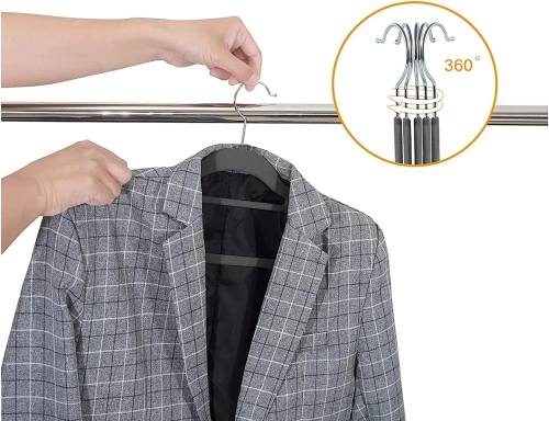 HLD-Z08 | Velor clothes hangers | A set of wardrobe hangers