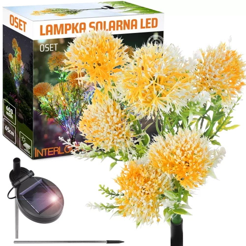 FLD-14-YELLOW | Saulės LED sodo lempa Thistle | 65 cm, 600 mAh
