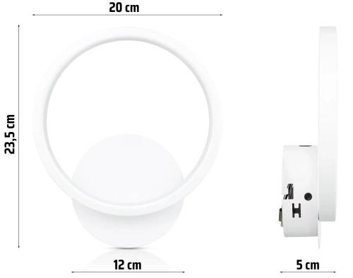 YG-W005-W | Apvalus sieninis šviestuvas | Minimalistinis sieninis šviestuvas