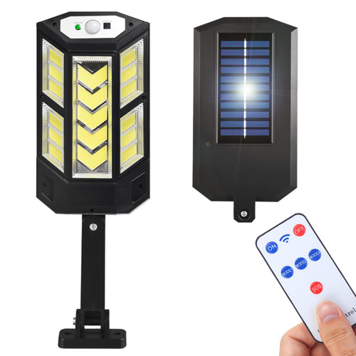 LD-05-L | LED solar garden lamp with motion and dusk sensor in size L | IP65 | 249 COB LEDs | IR remote control