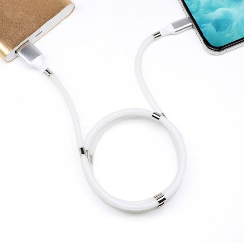 SN01-1M-Tip-C-Alb | Cablu USB retractabil pentru încărcare rapidă | Încărcare rapidă 3.0