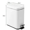 Badezimmer Abfalleimer | rechteckig, mit Pedal, 5 l | weiß | GY-PS5L