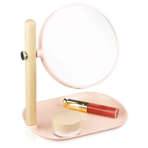  STM-036-PINK | Pink cosmetic mirror | Magnifying makeup mirror | Rotating mirror