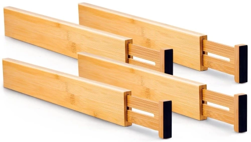 Organizzatore per cassetti per mobili | Divisori per cassetti in bambù | Scomparti espandibili | Modello KBT-D456