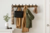 HG-80CM-MADERA | Perchas de madera para chaquetas y ropa | Perchero de pared para el recibidor | Percha con 16 ganchos