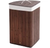 AYL-60L-DABR | Brown laundry basket | Bamboo toy box | Wooden clothes basket | Single-chamber bathroom laundry basket | Corner basket