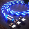 AM67 | 3in1 2M | Gloeiende magnetische kabel voor het opladen van je telefoon met 3 uiteinden