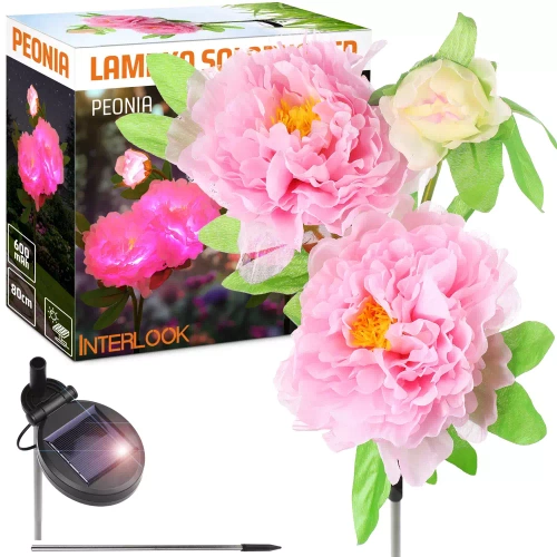 Solarblume | Solar-LED-Gartenlaterne Peonia in Rosa | 80 cm, 600 mAh | FLD-10-PINK