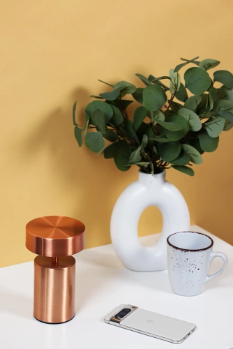 HJA29-OR ROSE | Lampe de table sans fil | Lampe de nuit tactile avec couleur de lumière réglable | Lampe CHAMPIGNON USB