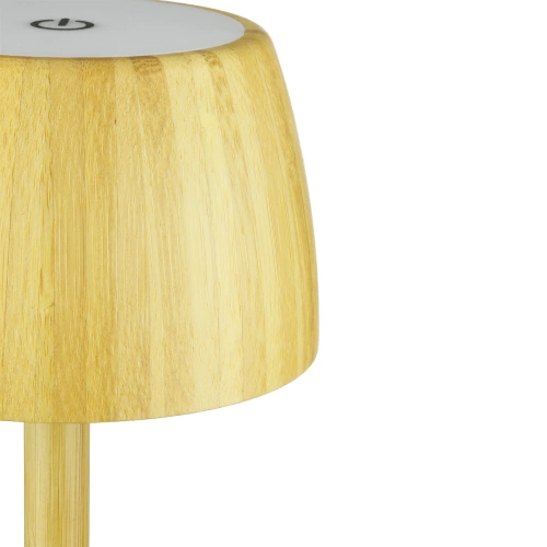Bambusz LED asztali lámpa érintésérzékeny színbeállítással | Vezeték nélküli éjszakai lámpa beépített 1500 mAh akkumulátorral, USB-C | YG-VM41A
