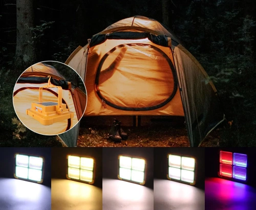 TGD-100W-GIALLO | Lampada da lavoro solare | Funzione Powerbank | GUIDATO