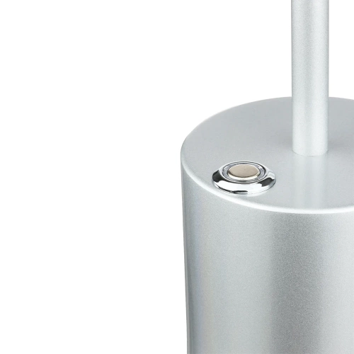 HJA28-ARGENT-2 | 34 cm Lampe de table avec batterie intégrée | Lampe de nuit avec trois couleurs de lumière | Lampe d'ambiance pour un hôtel ou un restaurant