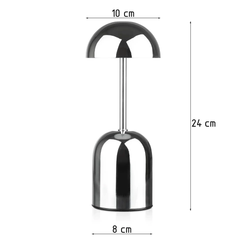 Lámpara de noche inalámbrica con batería integrada de 2000 mAh | Lámpara de mesa moderna con potencia y color de luz ajustables | YG-D019-Plata