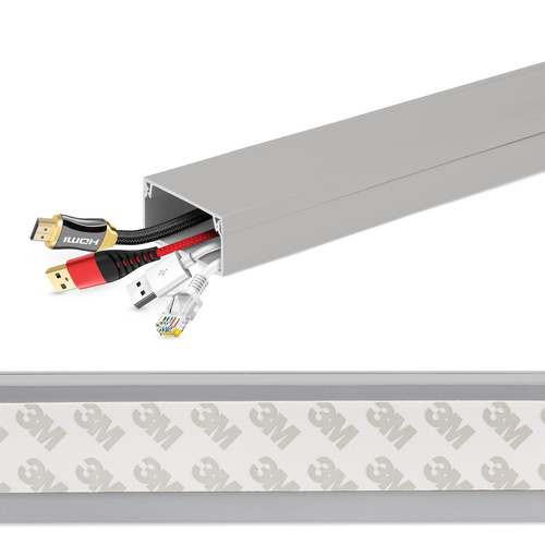 ZXC-20-1M | Tira de máscara para cabos RTV, canal a cabo, moldura de máscara | Fita adesiva 3M | 1 metro, 40x20mm, cinza
