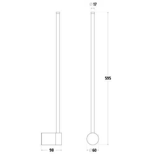 Moderne wandlamp 60 cm 10W | Zwarte wandlamp met draaimogelijkheid | LED-lamp met een kleurtemperatuur van 4000K | YG-W002