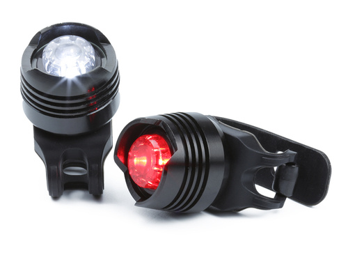 Set LED-fietsverlichting voor voor- en achterop de fiets | Wit en rood, 3 verlichtingsmodi, CR2032-batterijen