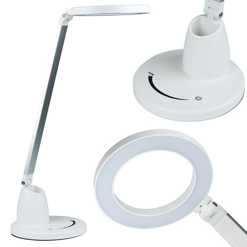 Schreibtischschul-LED-Lampe mit einstellbarer Helligkeit | Touch-Bedienfeld | Stifthalter | EU-Adapter | MT-857