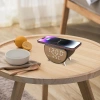 Smart LED Alarm Clock with 15W Qi Charger, Thermometer, and 3 Alarms | USB Clock for Bedroom | SZ07-15W-BR