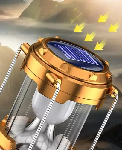 HWL-001-EU | Lumină solară de camping LED, lanternă turistică cu funcție powerbank | Aur