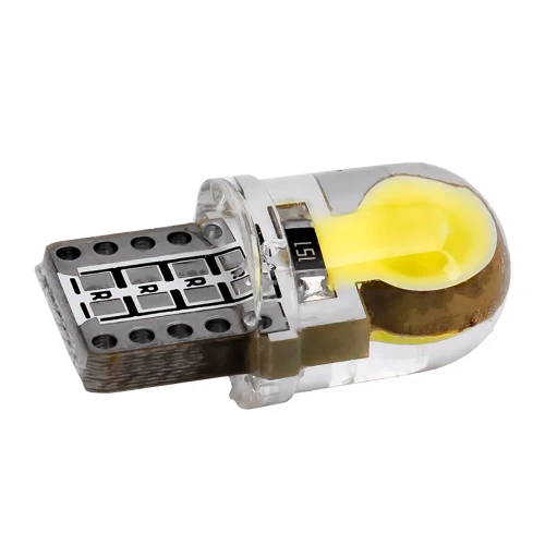 LED lemputė W5W T10 2 COB 4-Chip Silicone | trumpas - 24 mm