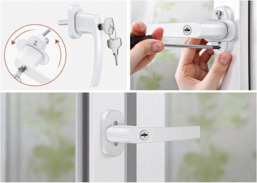 Maniglia per porta con serratura a chiave | Bianco | FH-D12-BIANCO