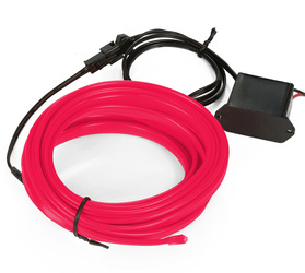 El Wire Set Rosa 1M - Luz Ambiental EL Wire fibra óptica con inversor de 12V independiente