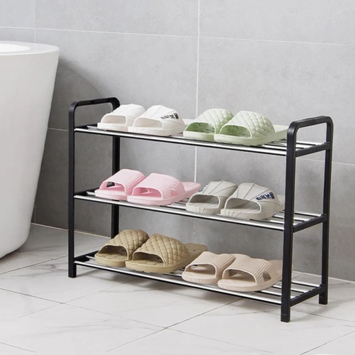 MLS-646-BLACK | Shoe shelf | Shoe cabinet | 3-level shoe limiter | Shoe rack |