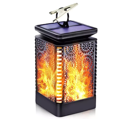 LED-Gartenleuchte Solar Tischfackel Laterne | 17 cm 600 mAh Flammeneffekt | SMF-12LED