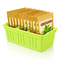 Органайзер за подправки | кухненски контейнер, кошничка с разделители | зелен | KCS-L328-GREEN