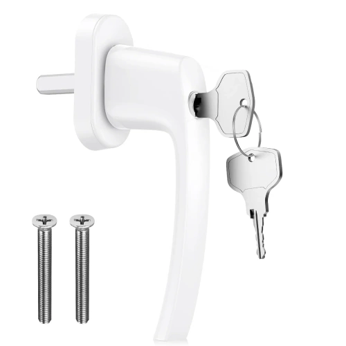 Maçaneta de porta com fechadura com chave | Branco | FH-D12-BRANCO