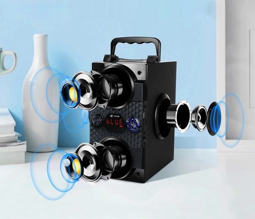 SP-A25 | Portable Bluetooth Column | 4 speakers, wooden housing | microphone input and "Karaoke" mode